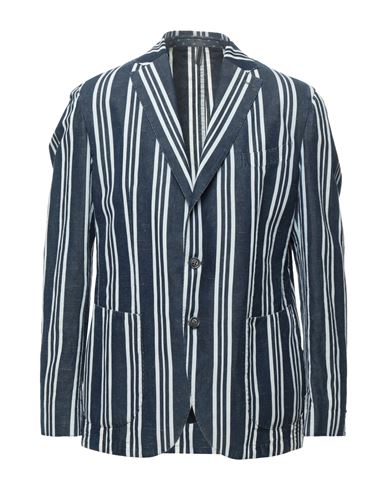 L. b.m. 1911 Man Blazer Midnight blue Size 40 Cotton, Linen, Silk