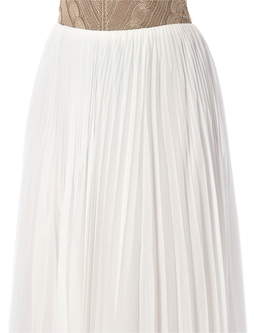 Pleated Jersey Niccola Maxi Skirt