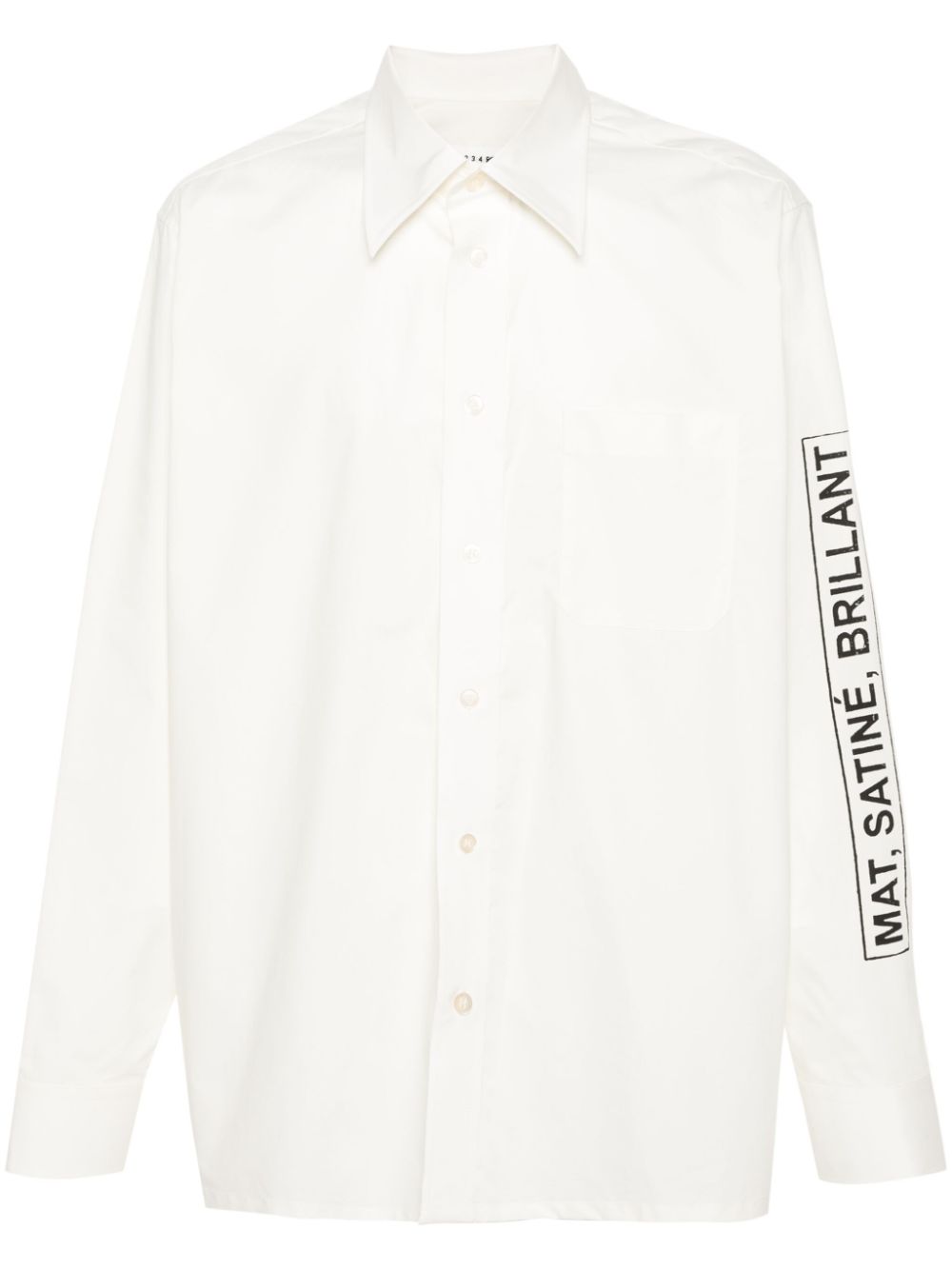 Slogan-print poplin shirt - Neutrals