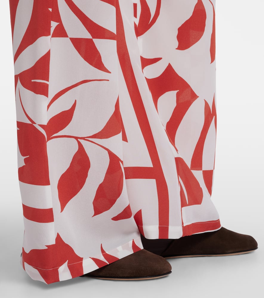 Voto printed silk wide-leg pants