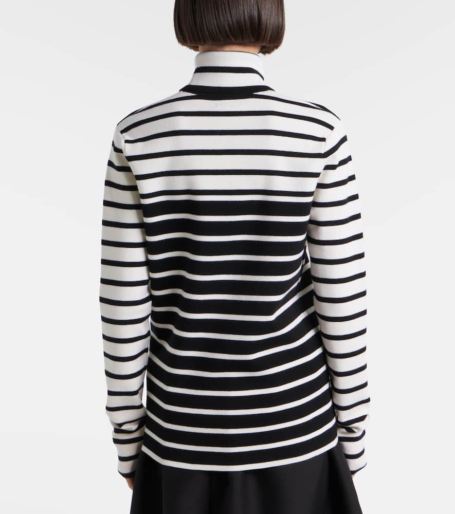 Striped wool-blend turtleneck sweater
