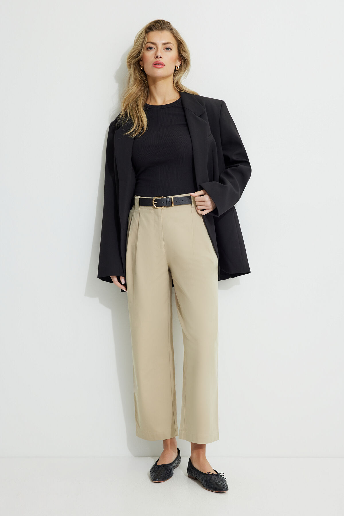 Straight High Waist Ankle Pants