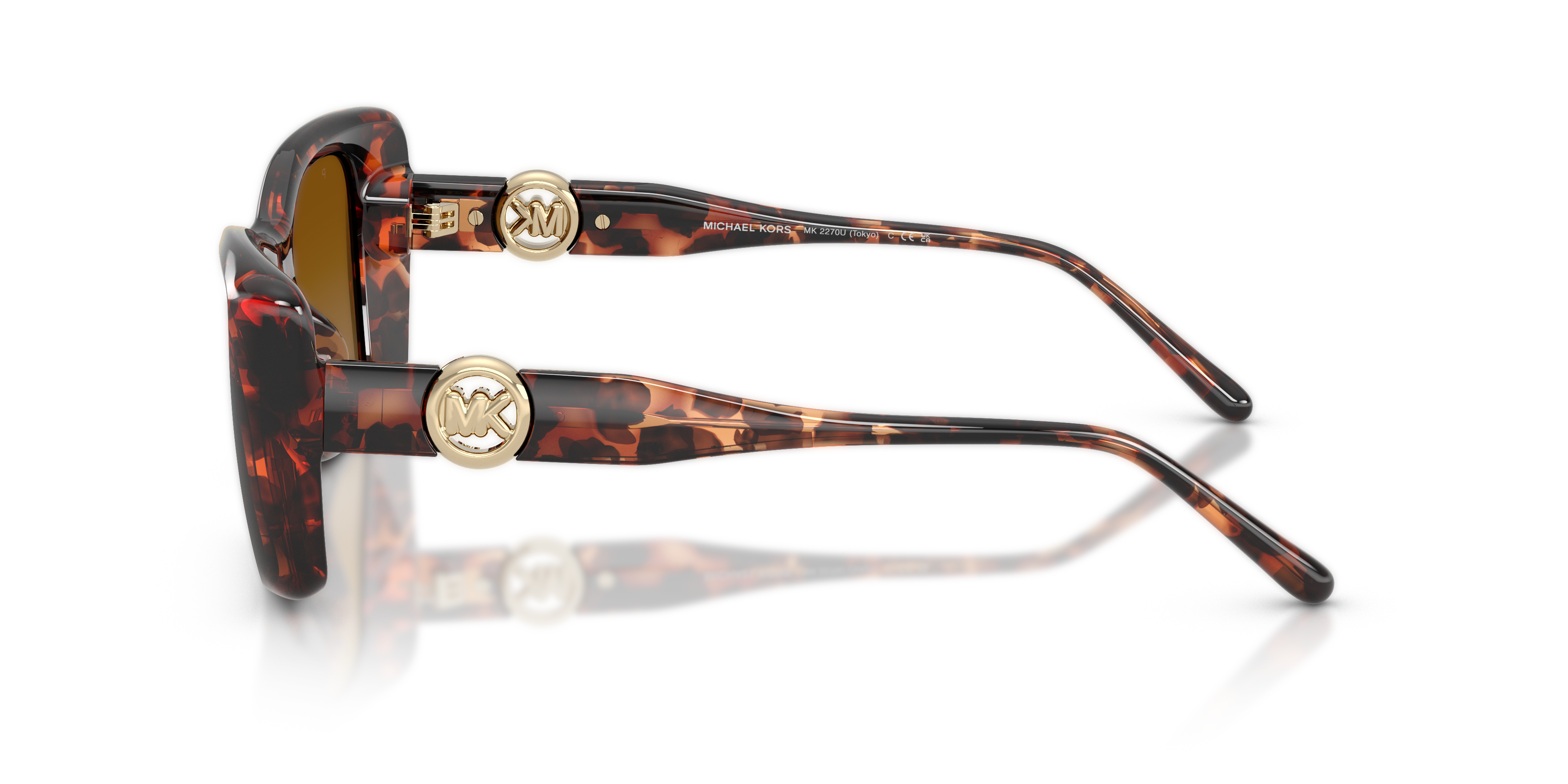 Michael Kors Vrouw Michael Kors MK2270U TOKYO 40319P Zonnebrillen Geïnjecteerd Schildpad Bruin Kwadraat Gepolariseerd Genuanceerd