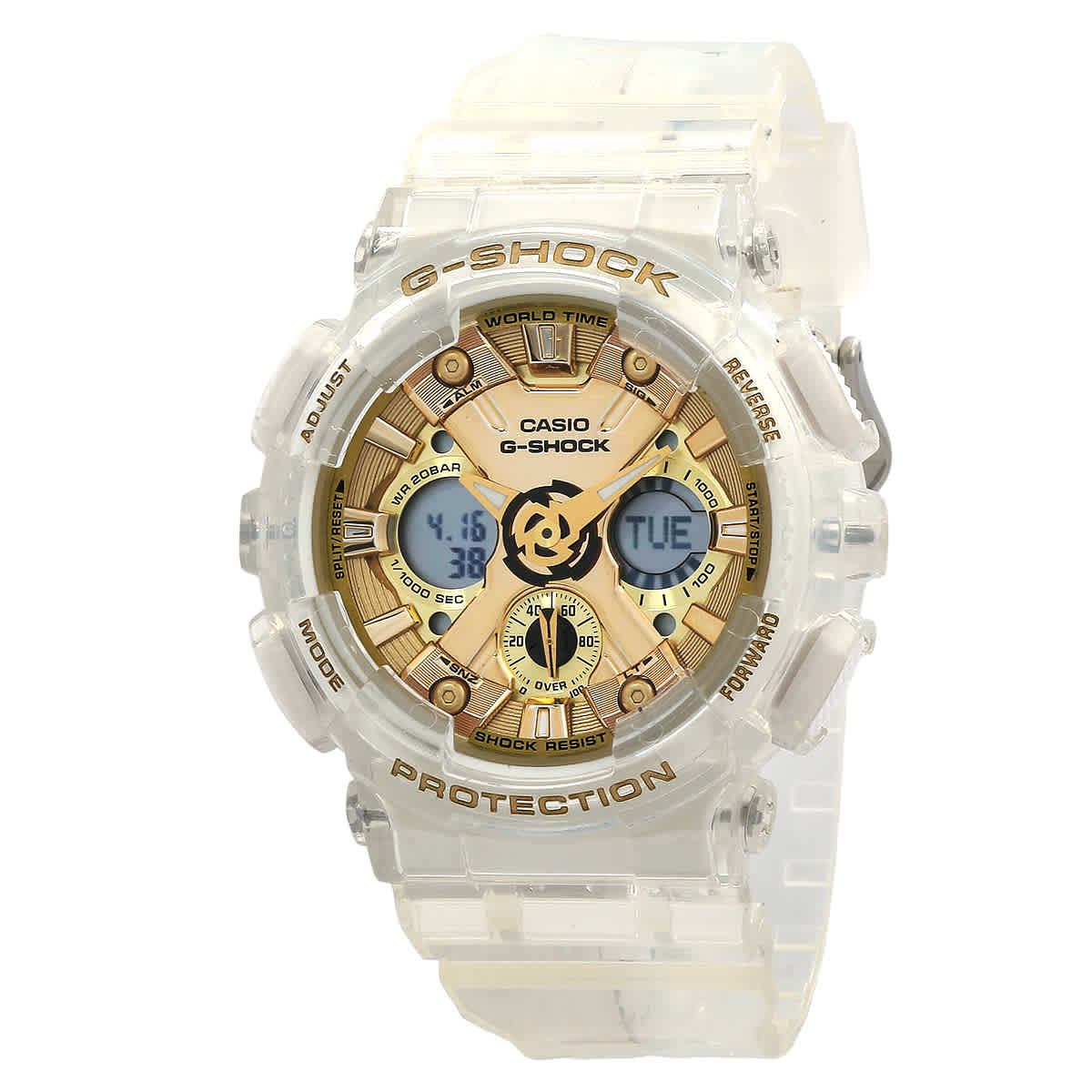 G-Shock Perpetual Quartz Analog-Digital Gold Dial Ladies Watch GMA-S120SG-7A