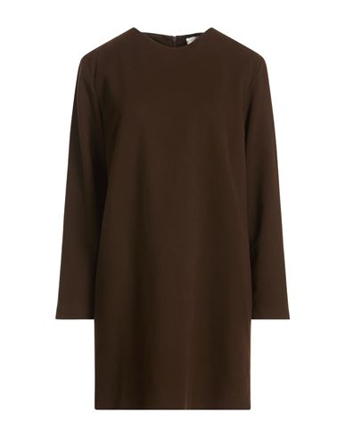 Woman Mini dress Chocolate brown Size 10 Cotton, Elastane