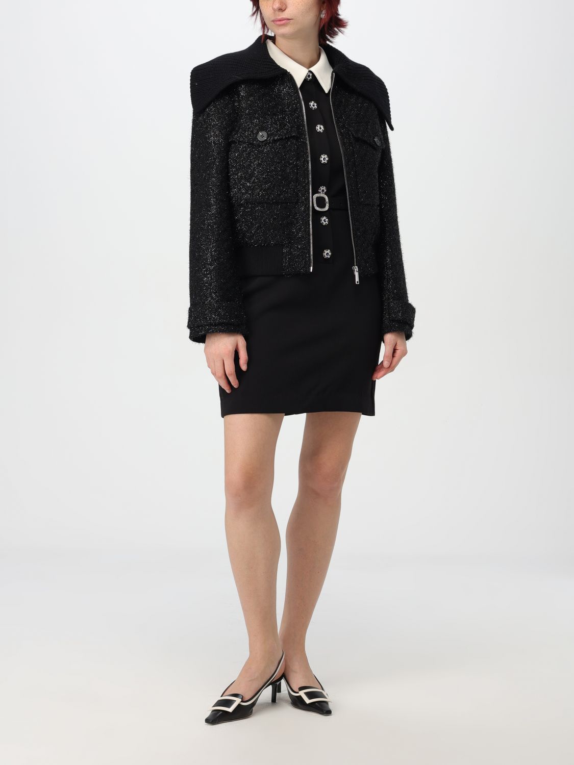 Bouclé bomber jacket - Black