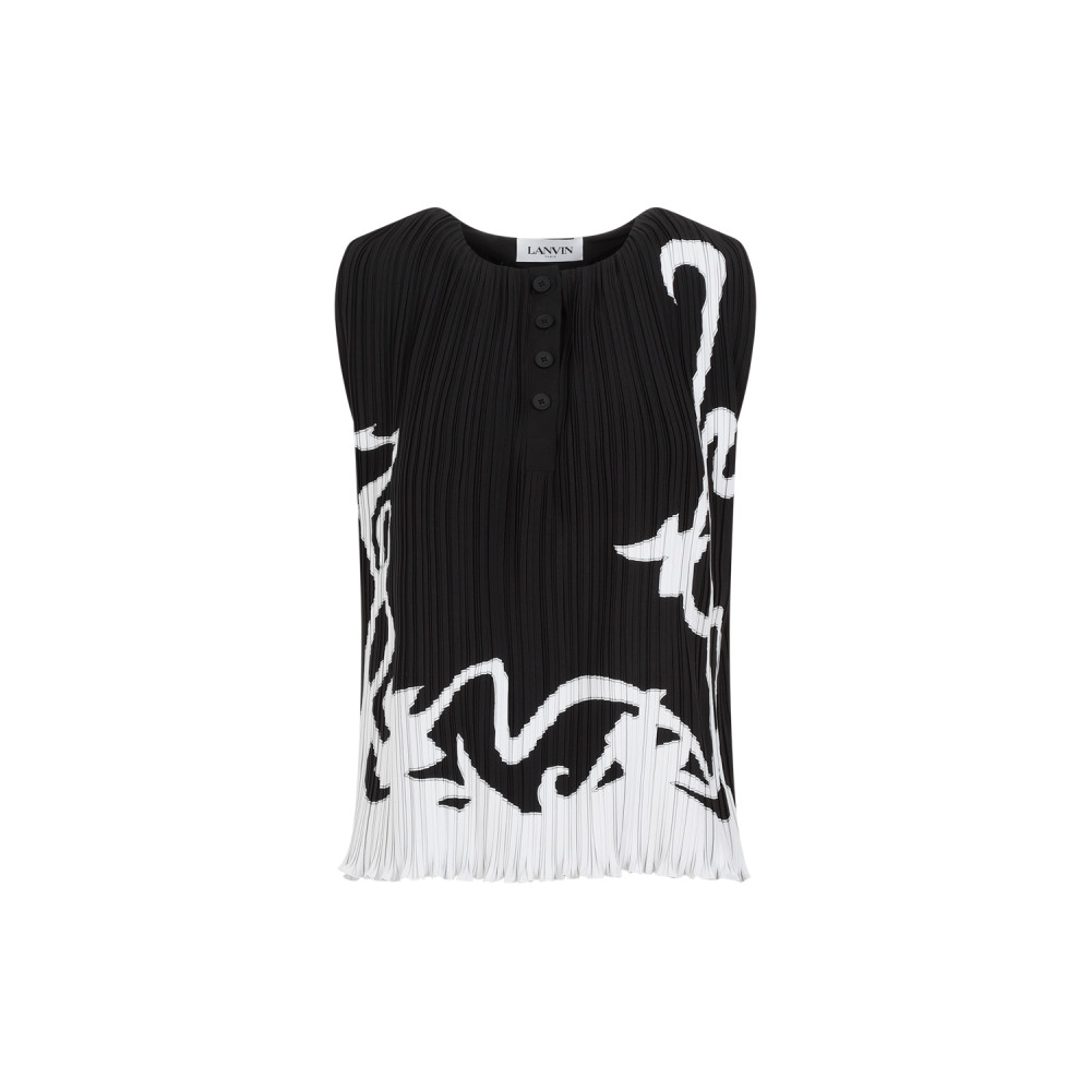 Sleeveless Pleated Top