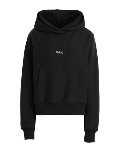 Logo Fleece Hoodie Woman Sweatshirt Black Size S Cotton, Polyester