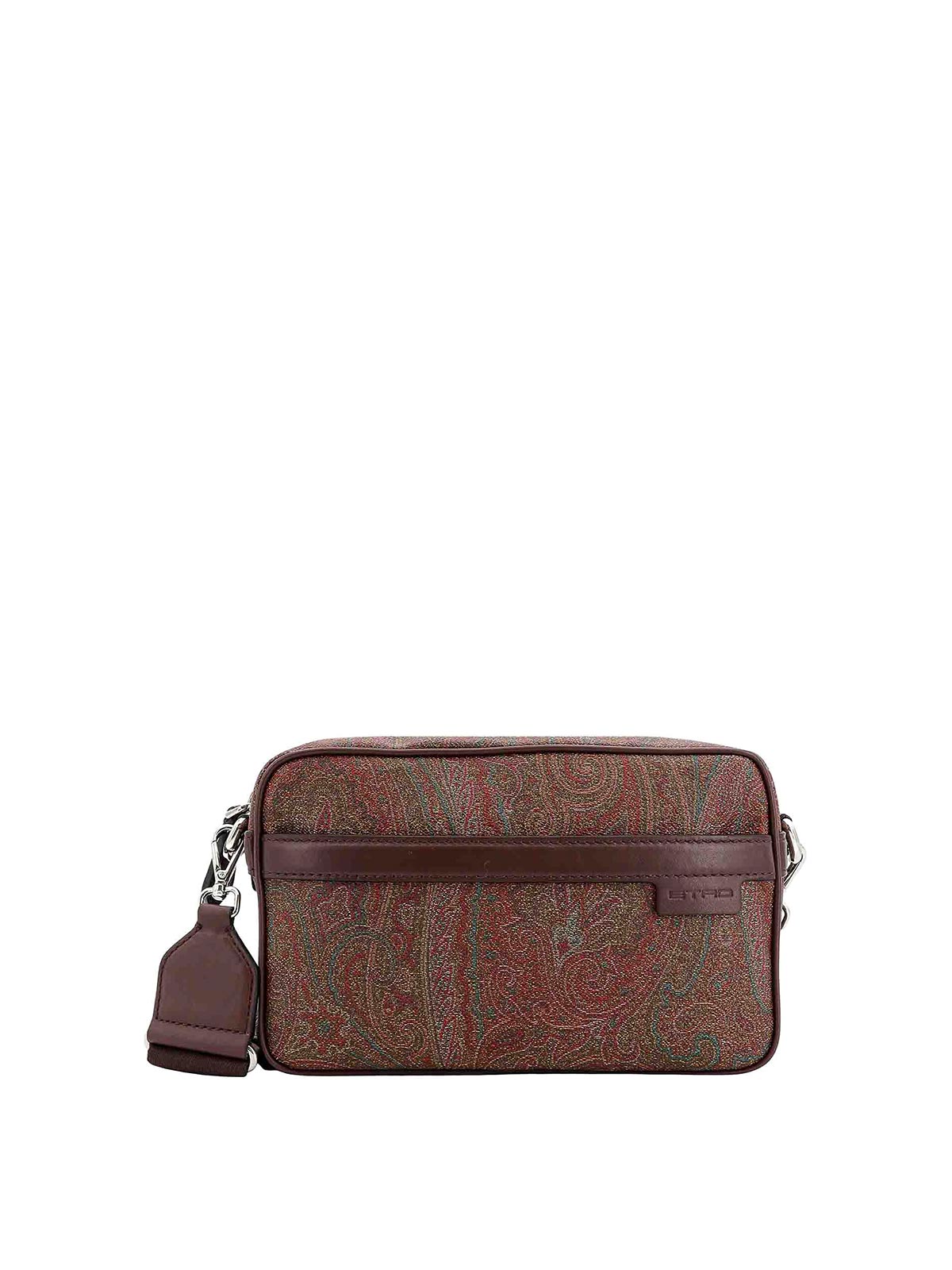Coated Canvas Leather Bag Paisley Motif