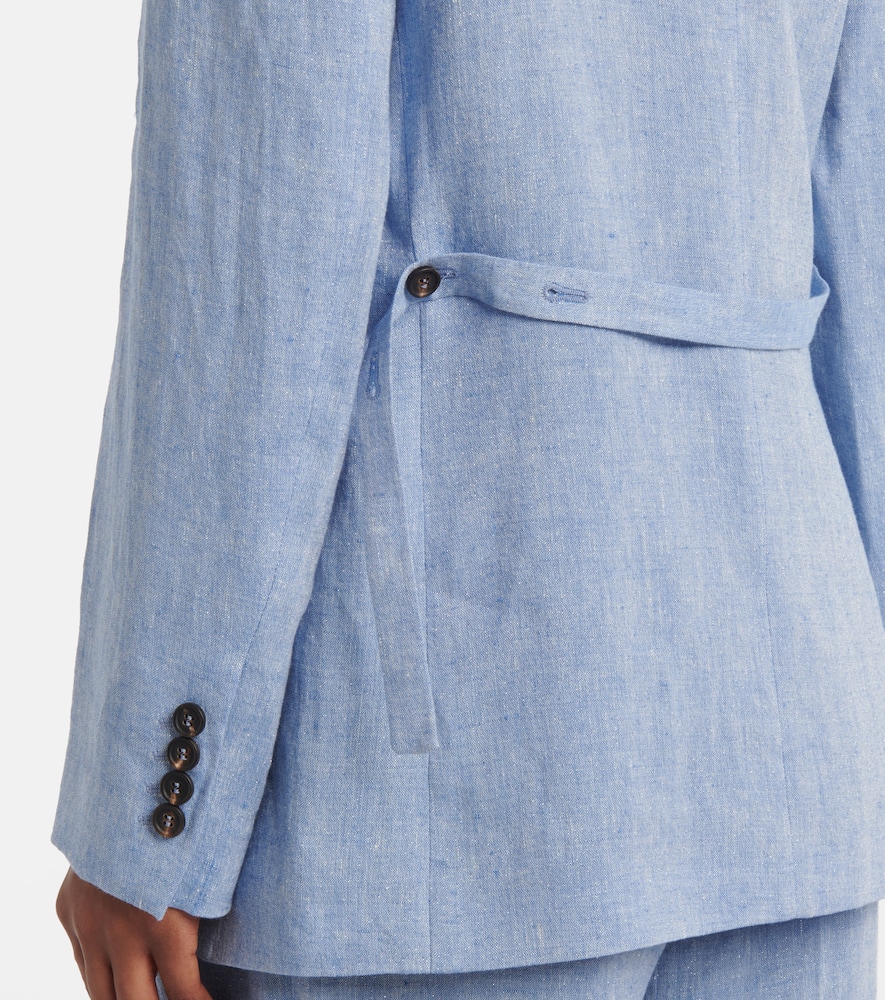 Linen-blend blazer