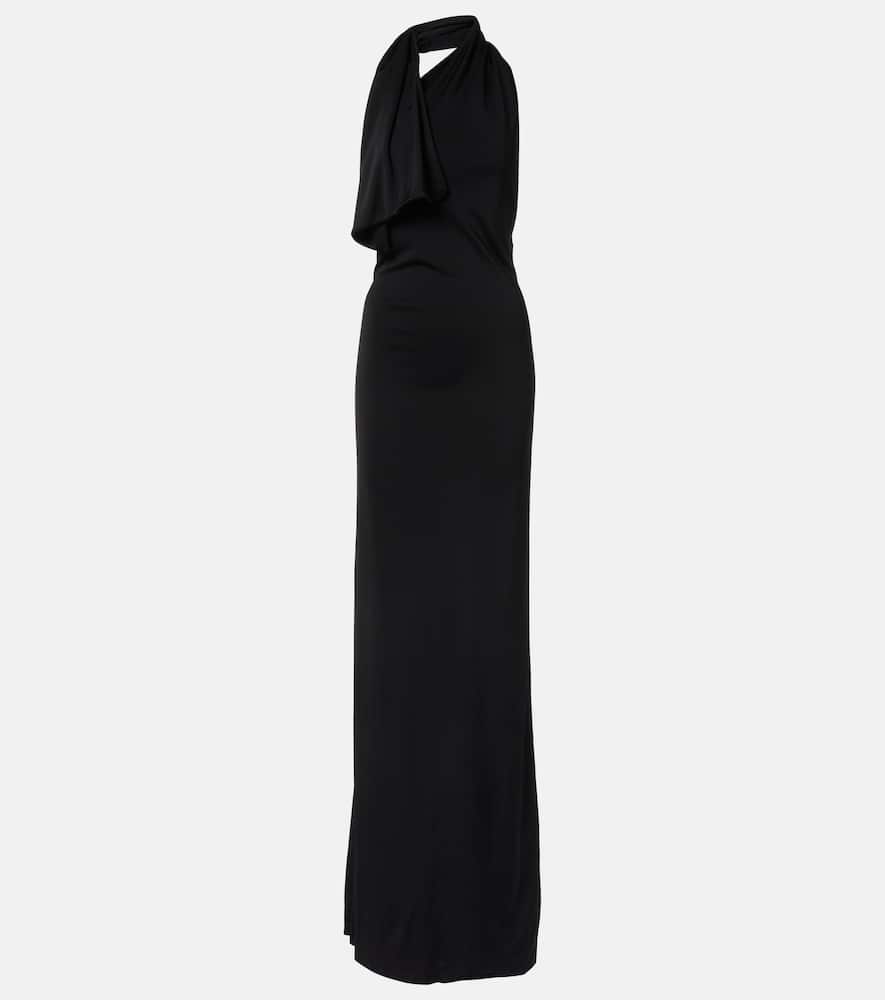 Roza draped jersey gown