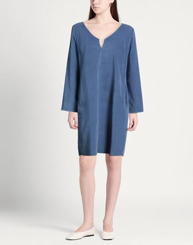 Trebarrabi Woman Mini dress Slate blue Size M Cotton, Elastane