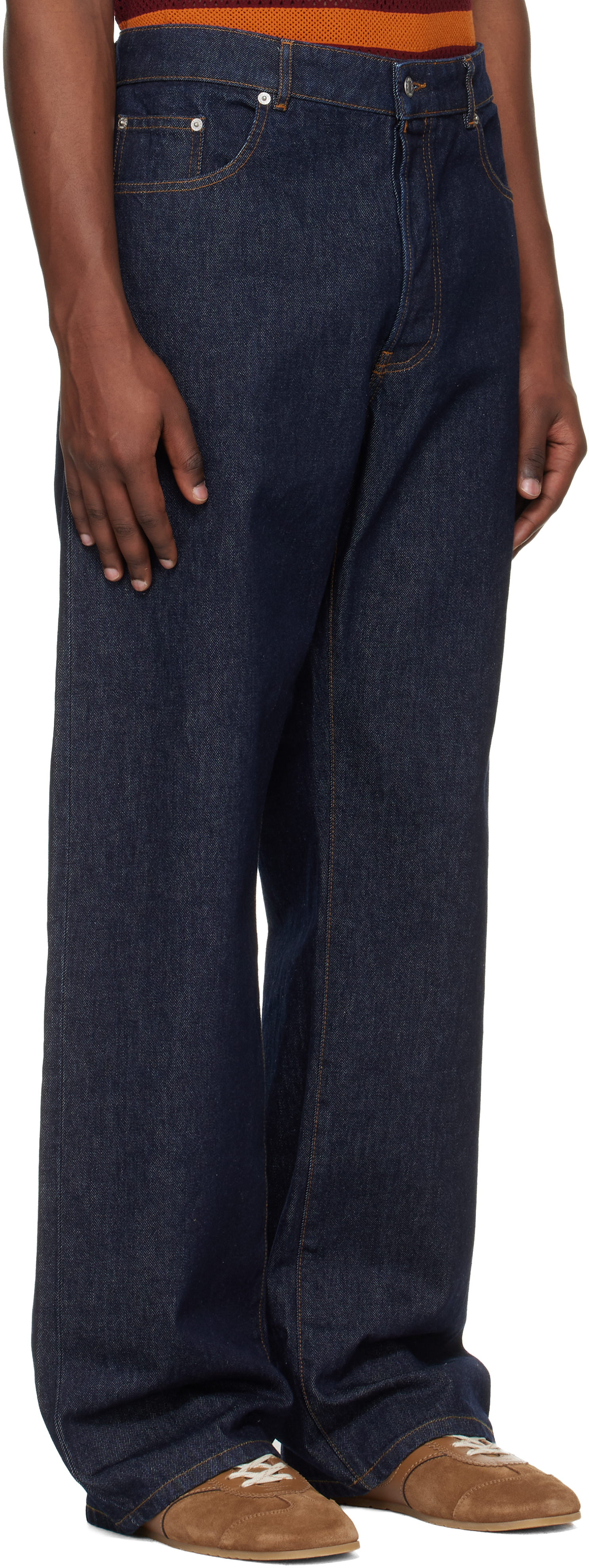 Blue Straight Leg Jeans