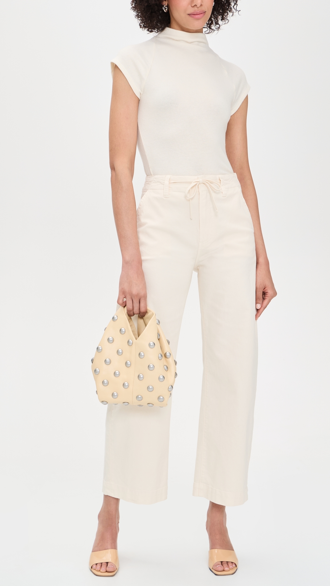 Arellia Ankle Jeans with Tie Quartz Sand