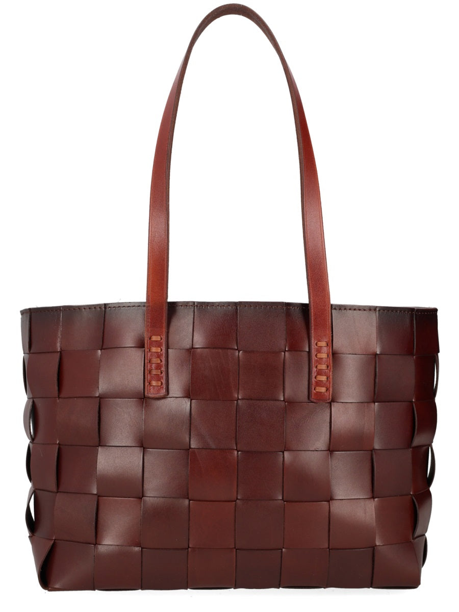 Mini Flat Gora Woven Leather Bag