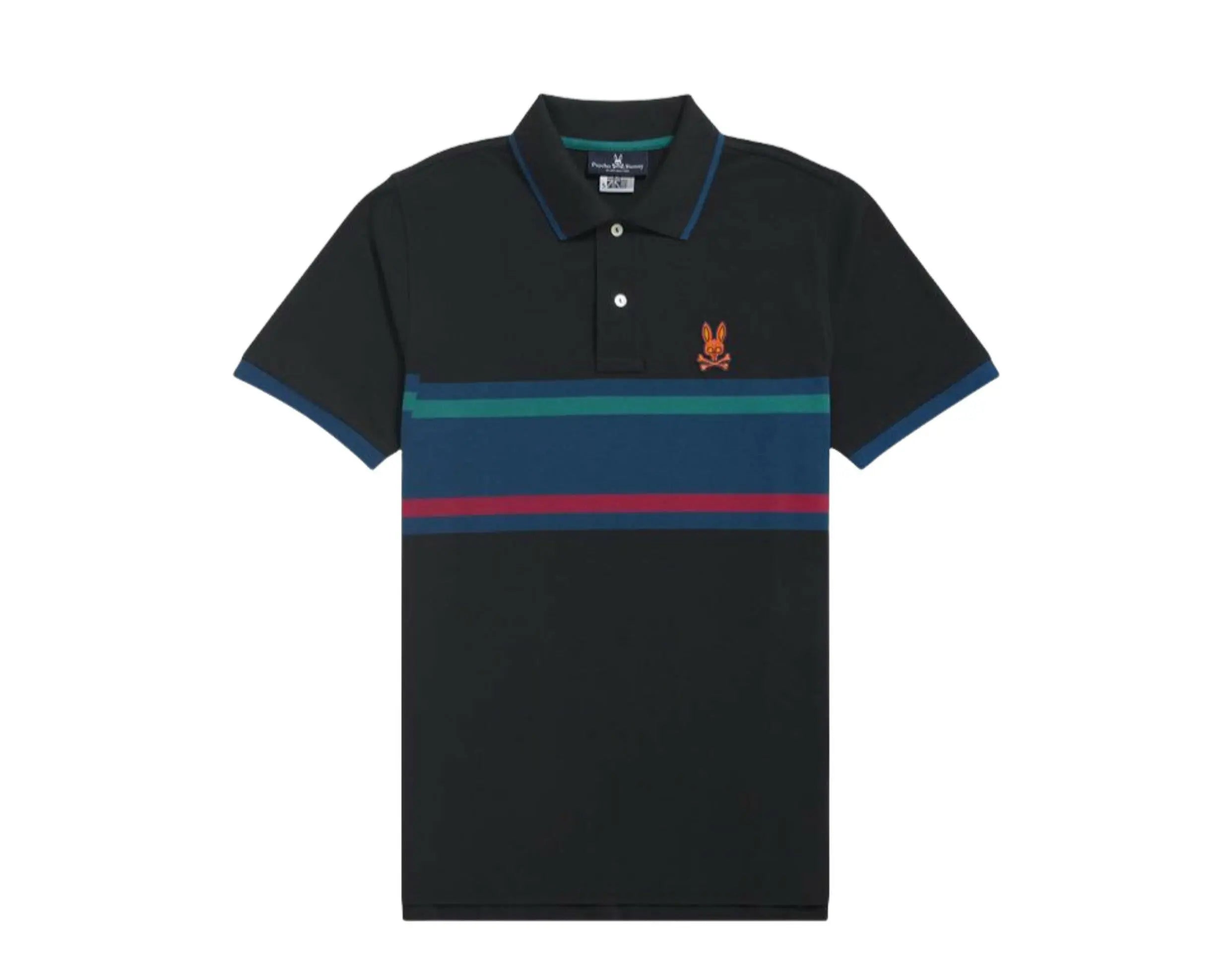 Corby Stripe Men Polo Shirt Black