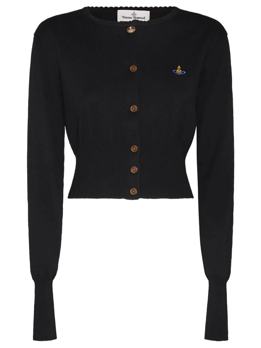 Black Solid Knitted Cardigan