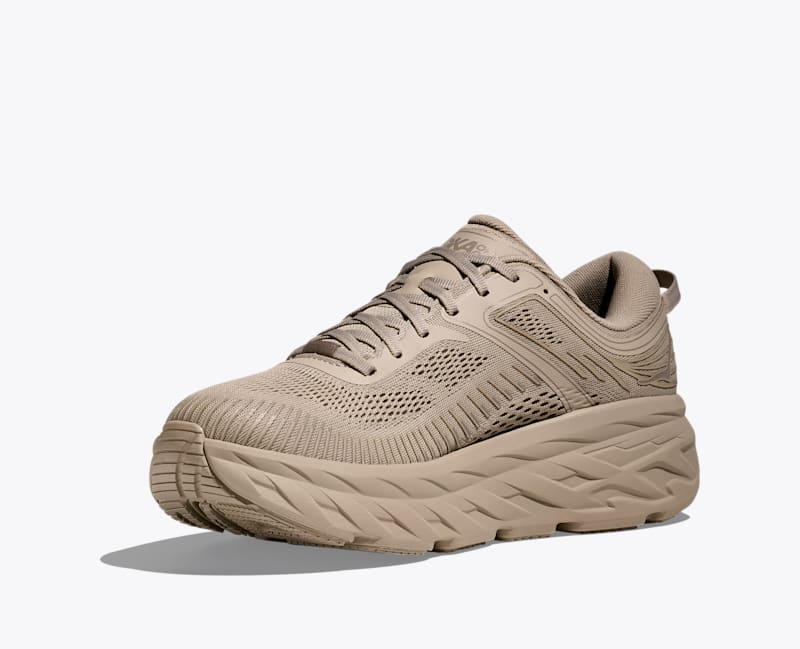 HOKA Men's Bondi 7 Shoes in Raw Linen/Raw Linen