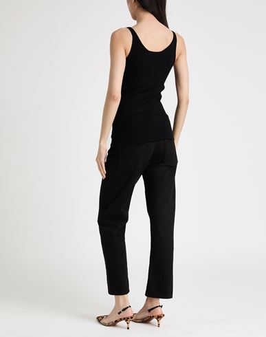 Woman Tank top Black Size L Virgin Wool, Silk