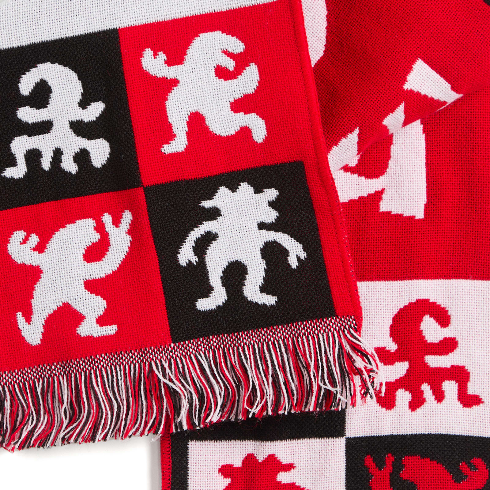 Men's Checkers Football Scarf Red