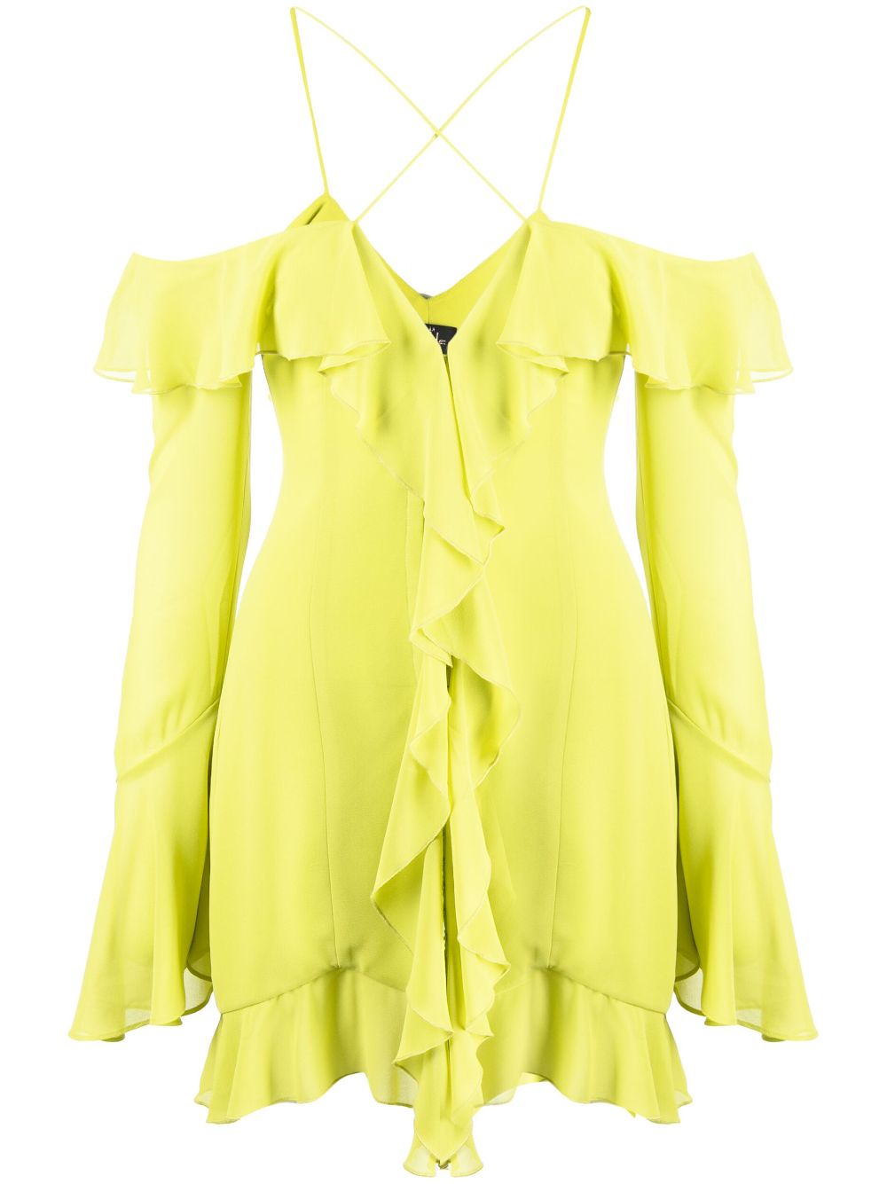 Selia ruffled chiffon mini dress - Green