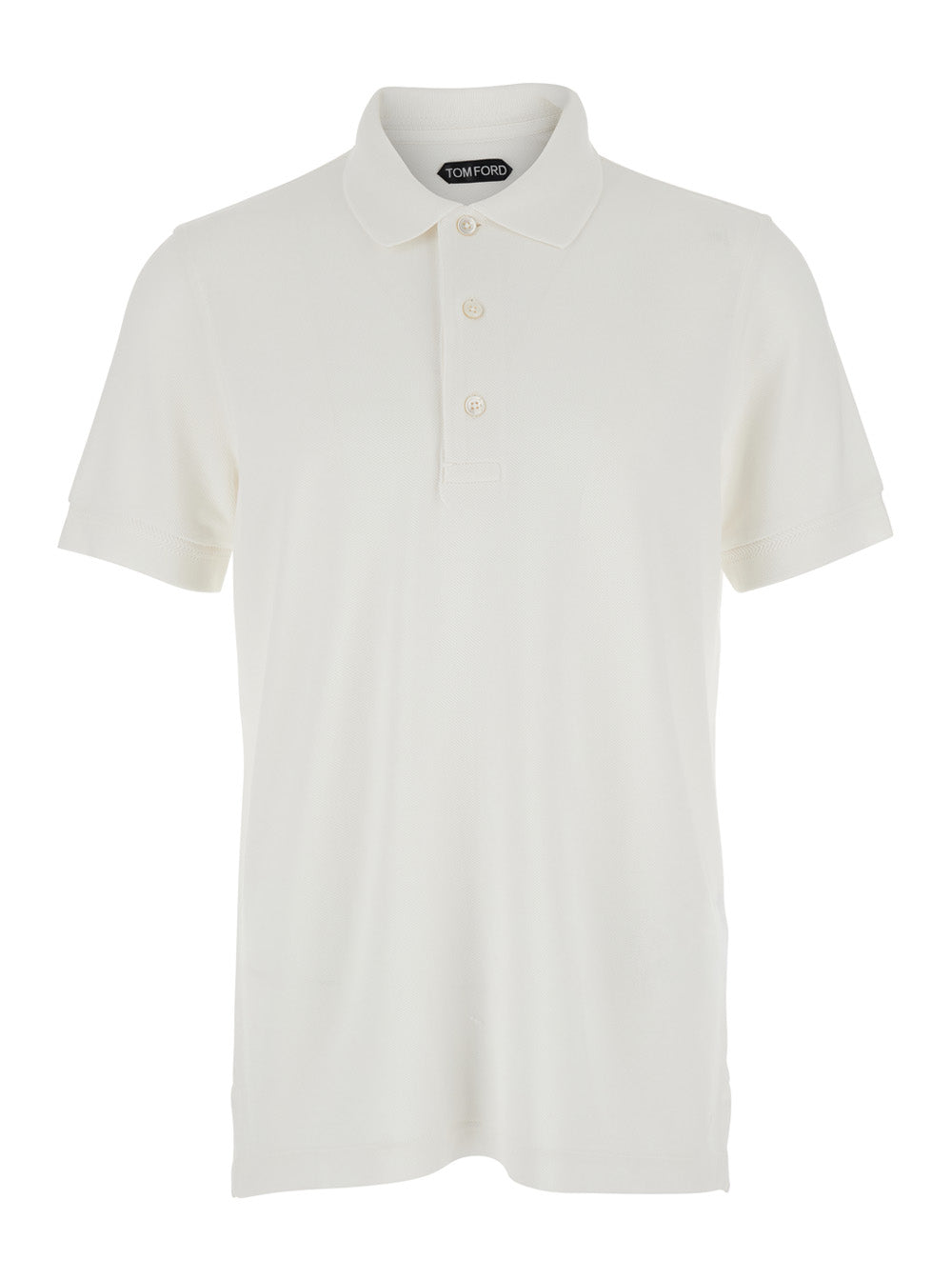 Lyocell-Cotton Blend Polo Shirt — White