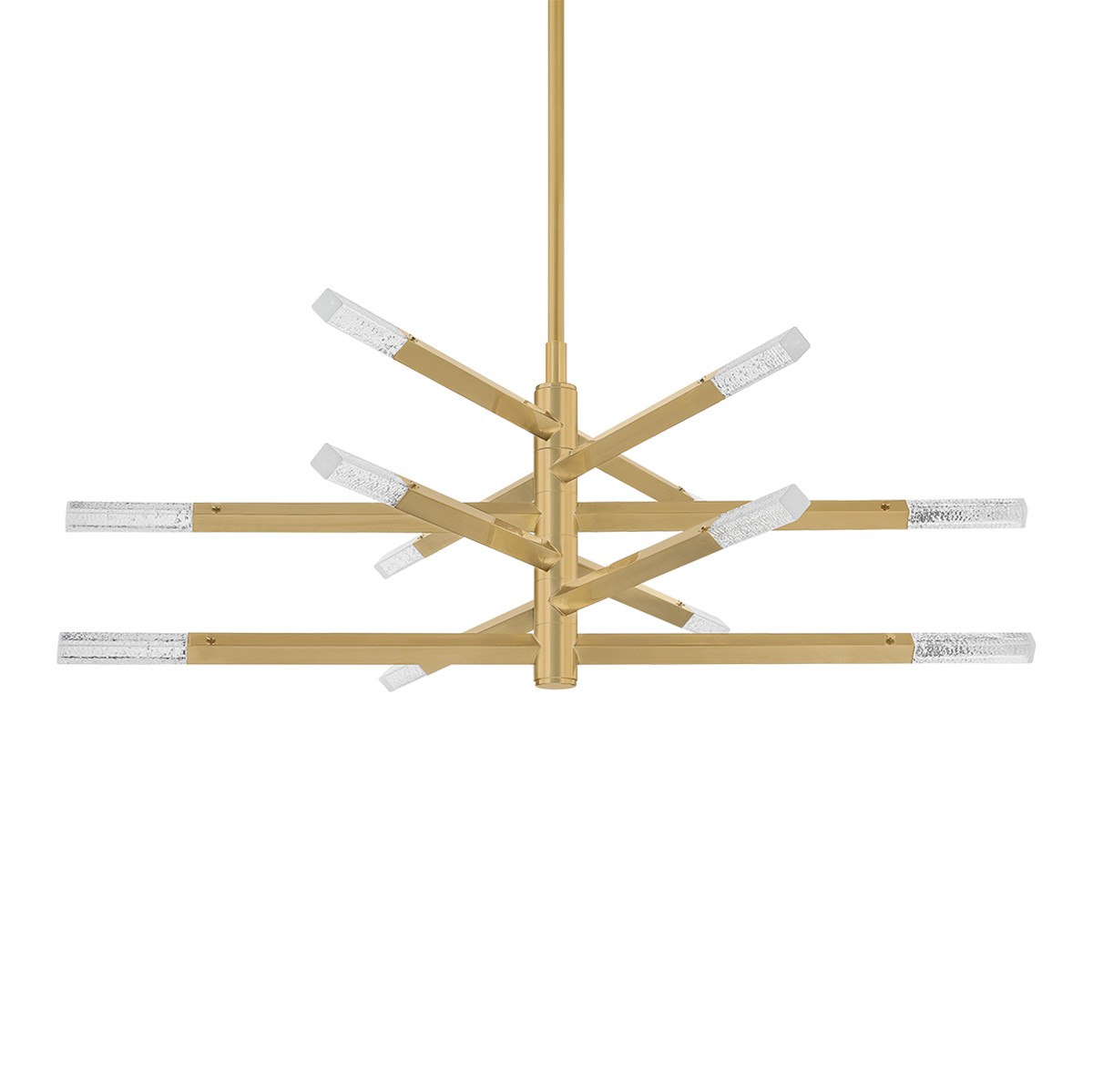 Vintage Brass LED Chandelier from the Strasbourg Collection