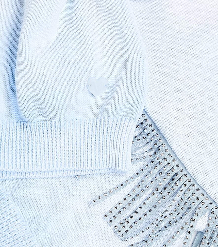 Fringed ombré cotton cardigan