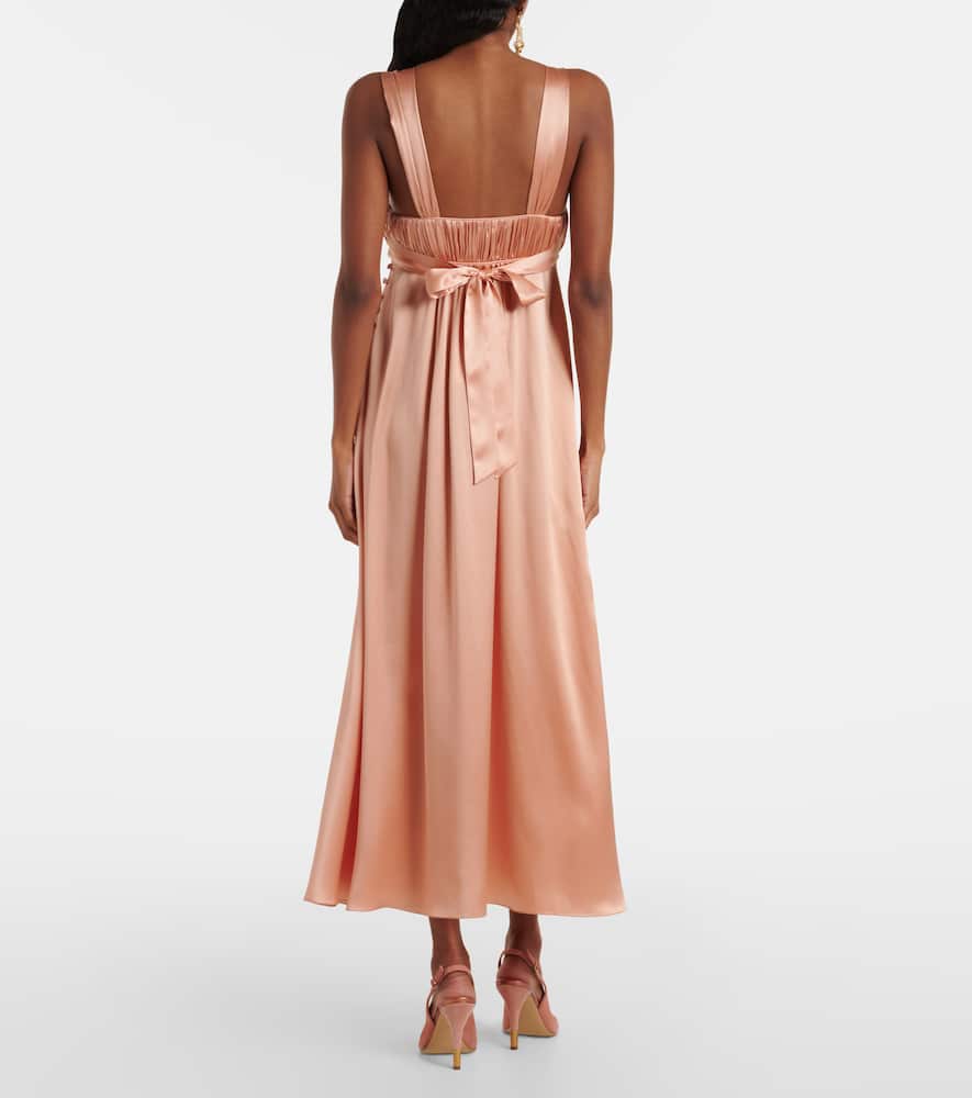 Chloé Ruched silk satin maxi dress