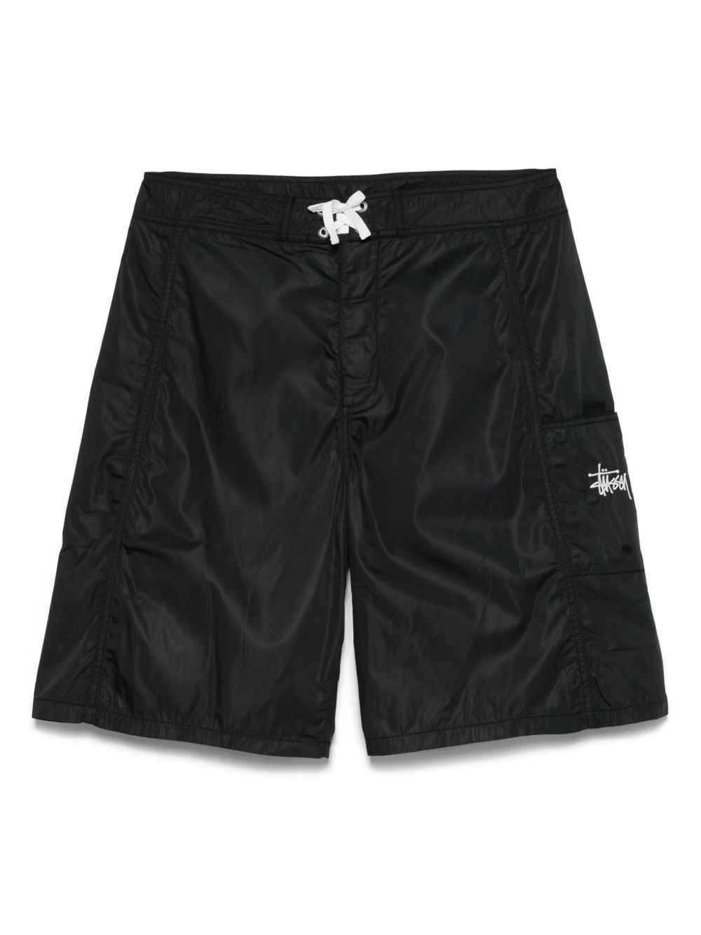 Logo-embroidered shorts - Black