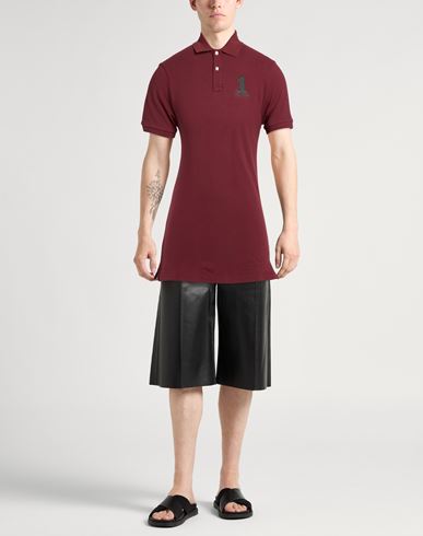 Man Polo shirt Burgundy Size M Cotton