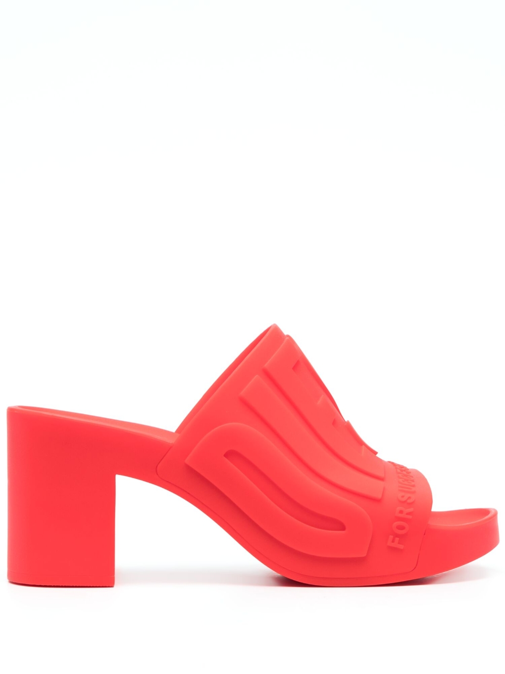 Logo-debossing heeled mules - Black