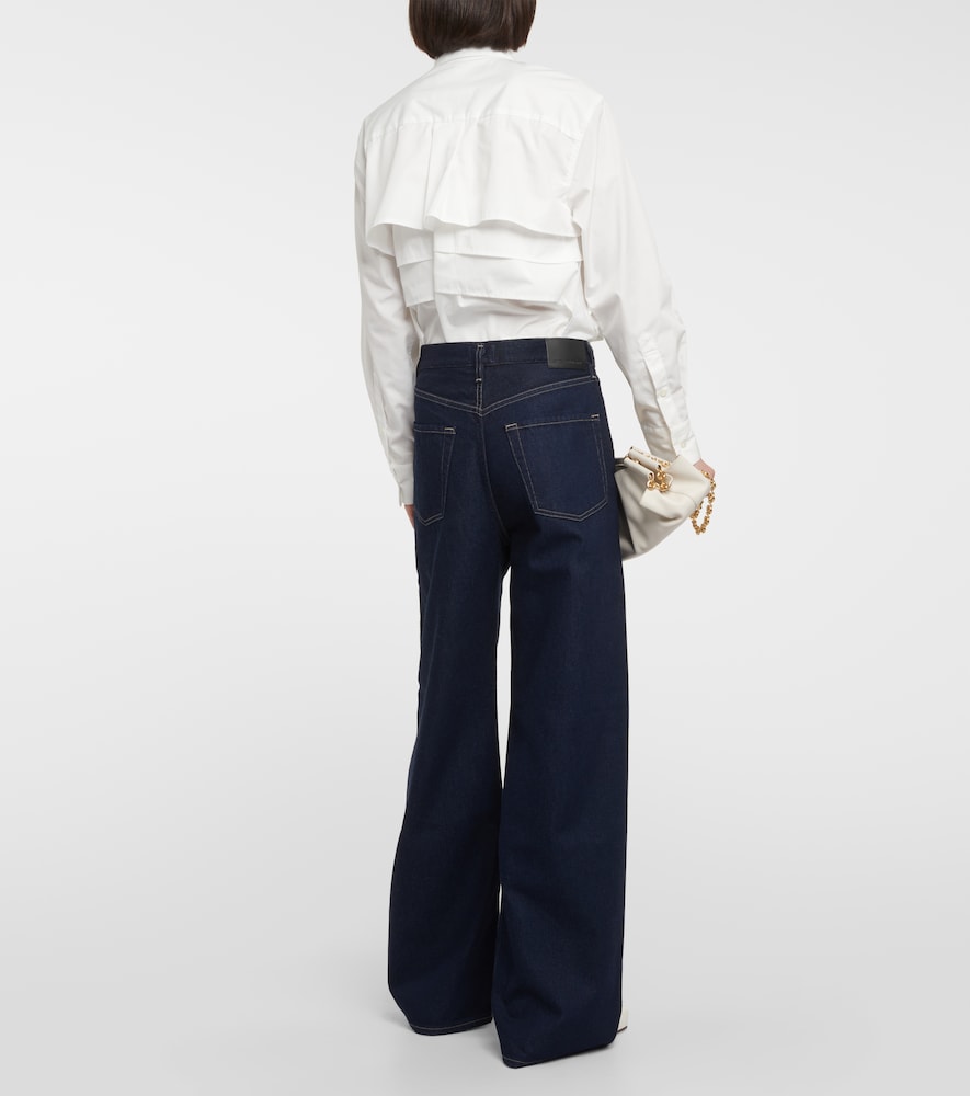 Maritzy pleated wide-leg jeans