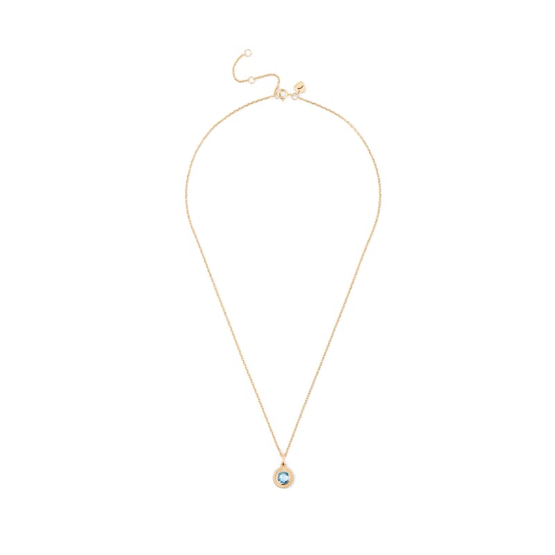 Gemstone Pendant Necklace in Swiss Blue Topaz & 18ct Gold Vermeil