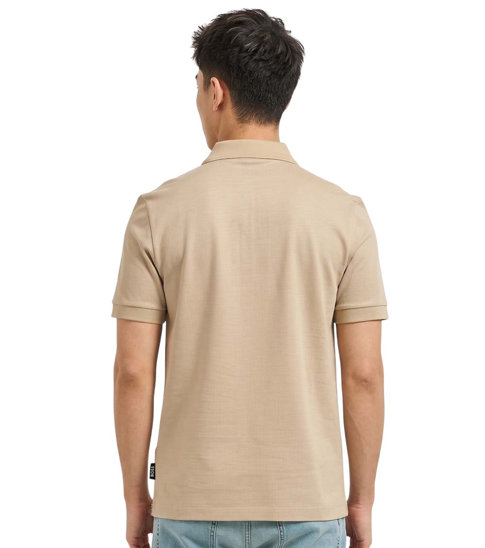 Beige Shirt Collar Polos