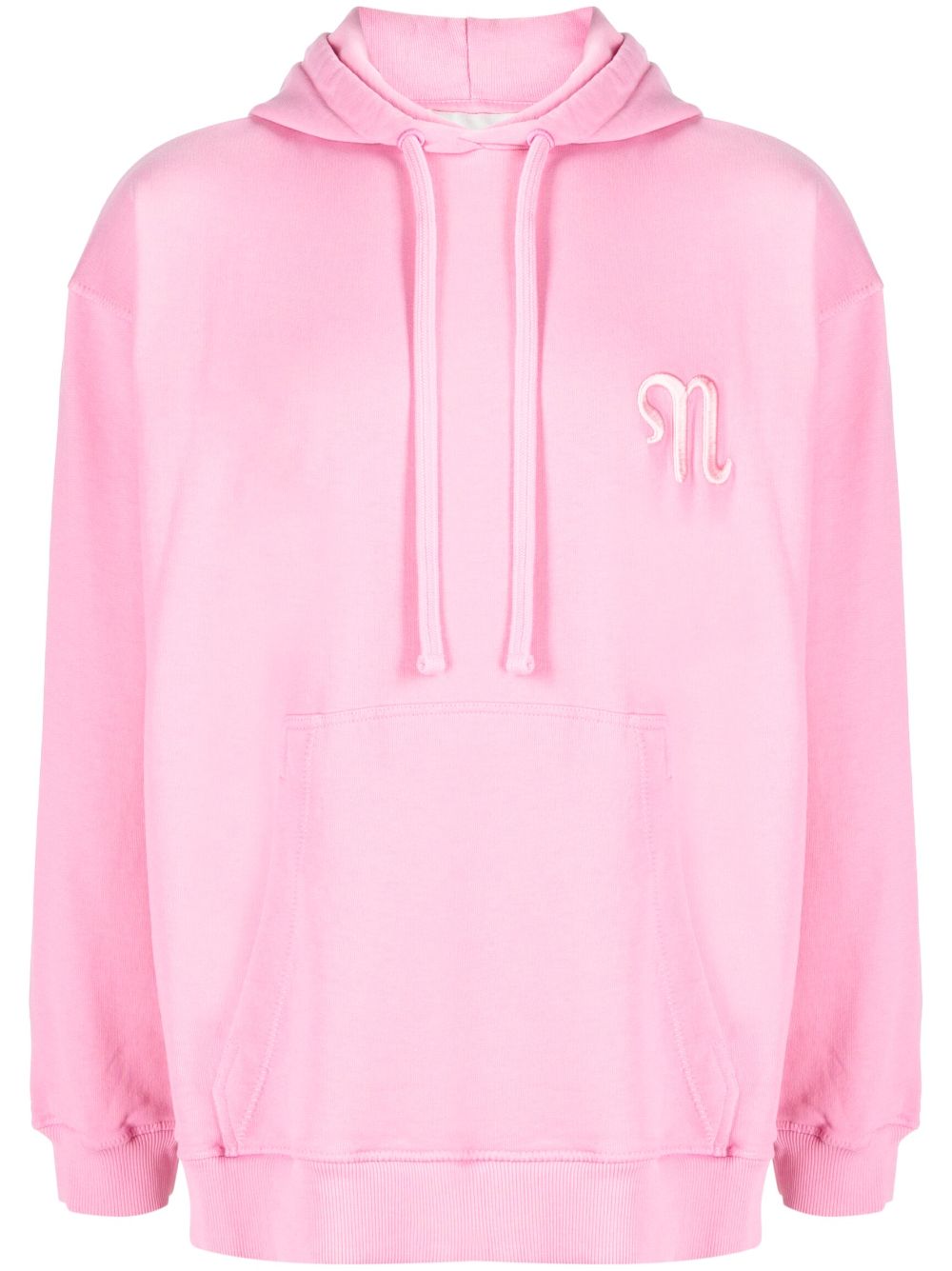 Logo-embroidered organic cotton hoodie - Pink