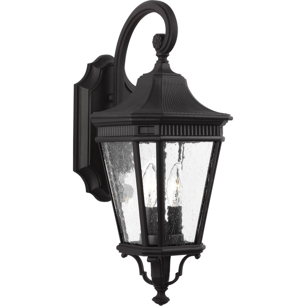 Black Two Light Outdoor Wall Lantern from the Cotswold Lane Collection