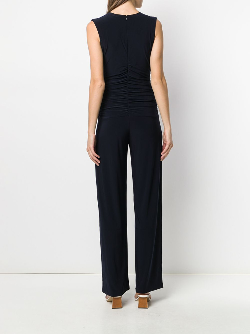 Draped straight-leg jumpsuit - Blue