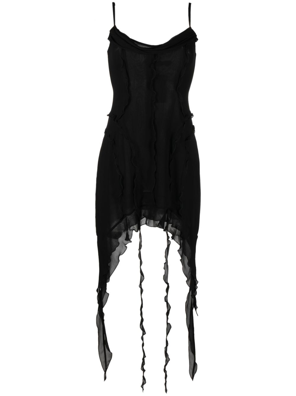 Halterneck seam-detail minidress - Black