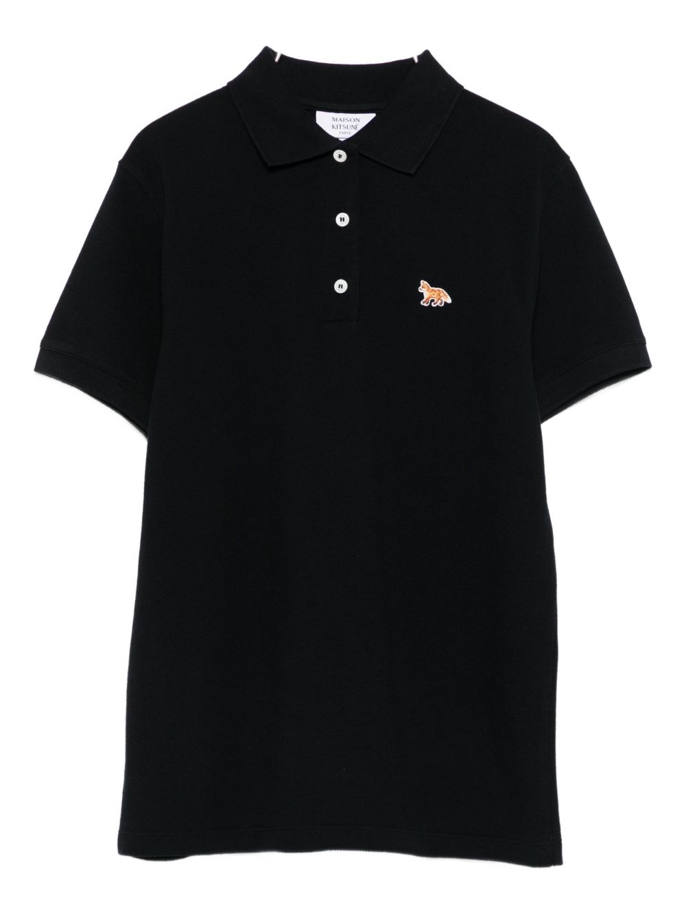 Baby Fox Embroidered Polo Shirt — black