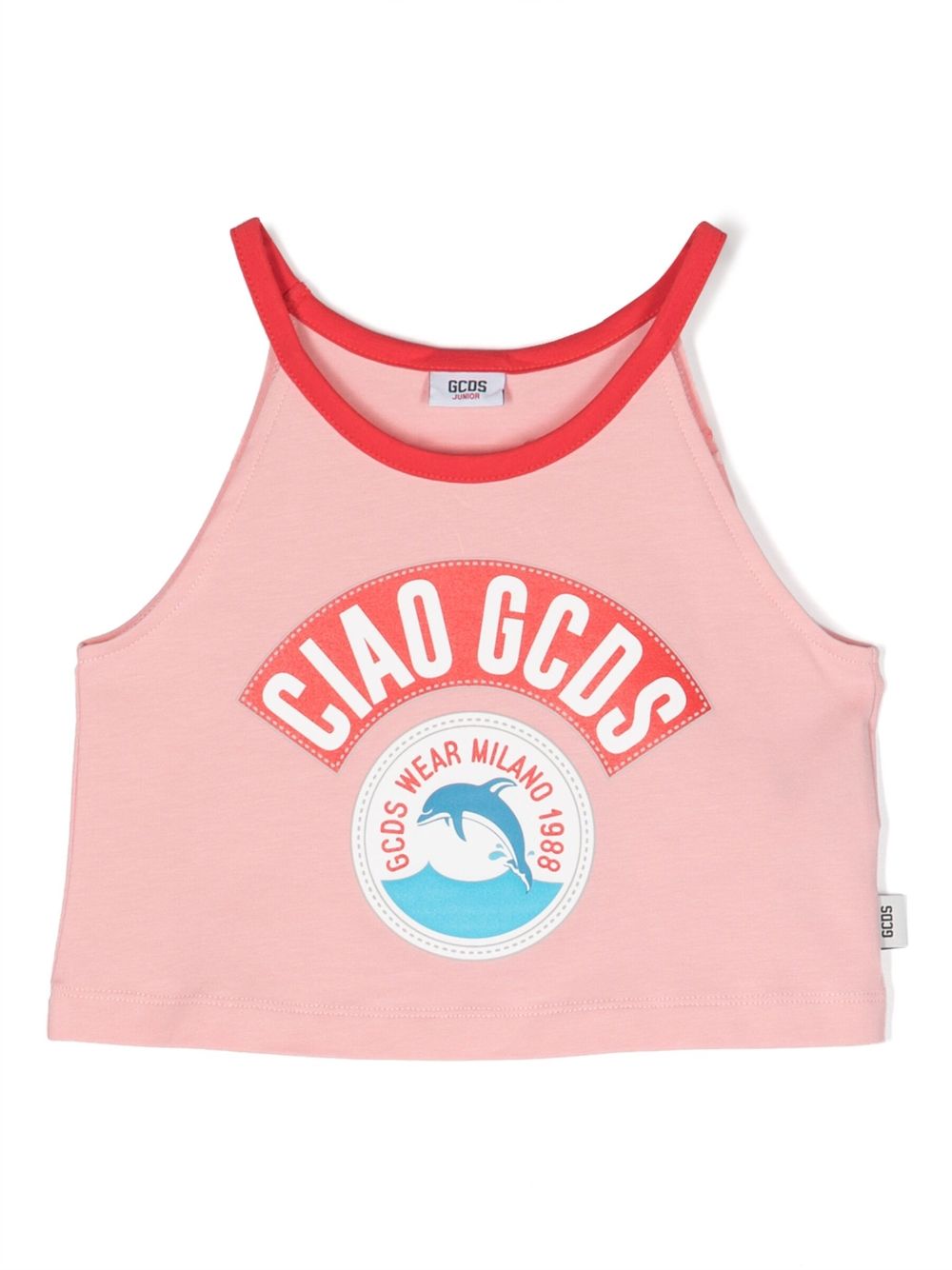 Logo-print cotton tank top - Pink