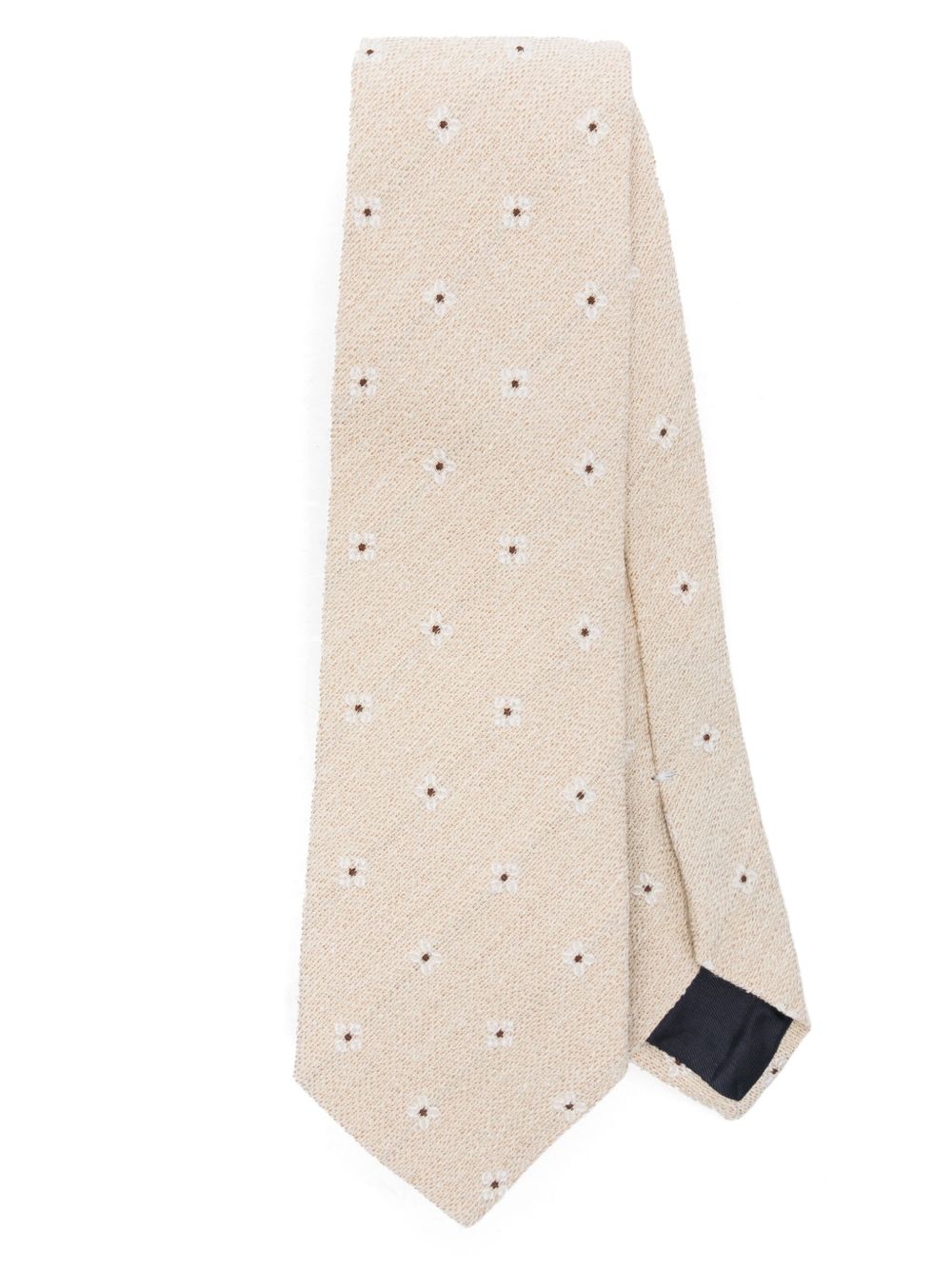 Patterned-jacquard tie - Neutrals
