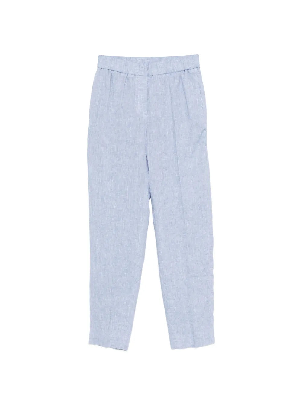 Linen Tapered Trousers — Light Blue