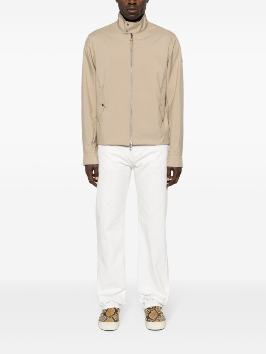 Beige Logo Patch Jacket