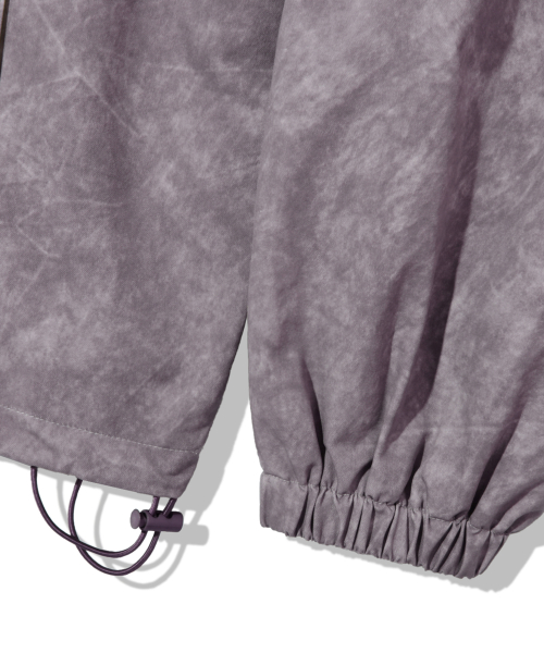 Pigment Dyed Hooded Zip-Up Windbreaker_Purple