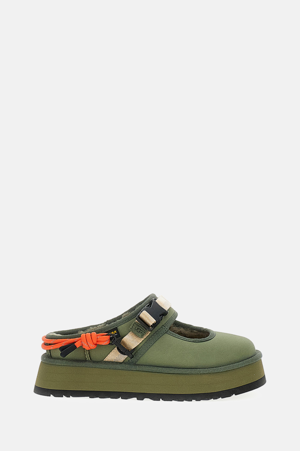Flat Shoes Green Textile Leather - Women