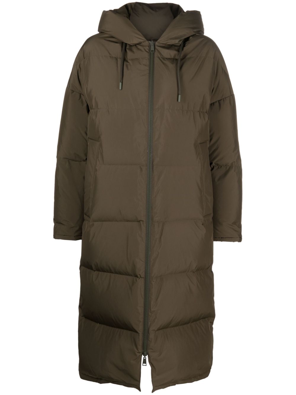 Hooded feather-padded coat - Blue