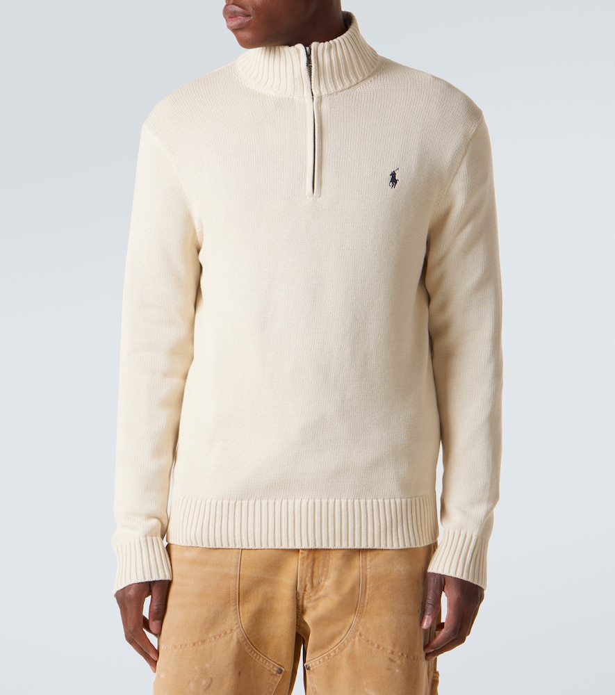 Cotton half-zip sweater
