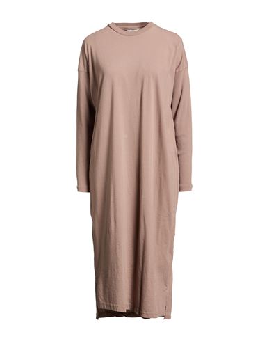 Woman Midi dress Light brown Size S Cotton