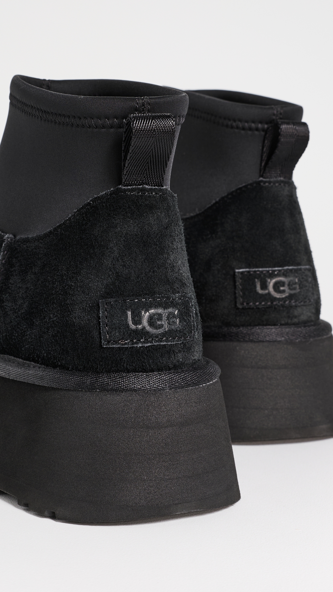 Classic Mini Dipper Legwarmer Suede Boots Black